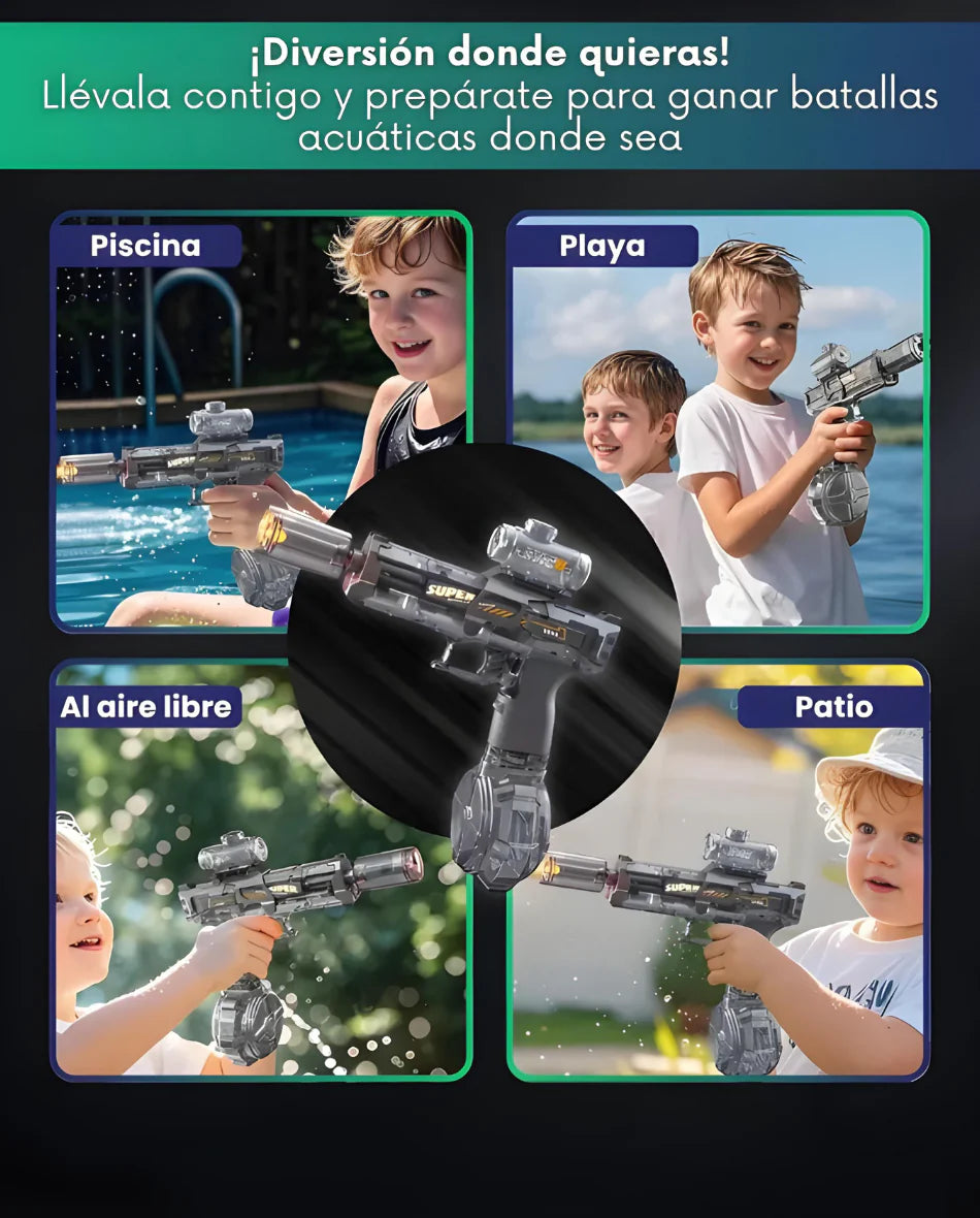 🔥 OFERTA ESPECIAL POR TIEMPO LIMITADO – PISTOLA DE AGUA CON LUCES LED Y MIRA 🔥 ⚡ Disparo de largo alcance, tanque grande y diversión asegurada para niños y adultos