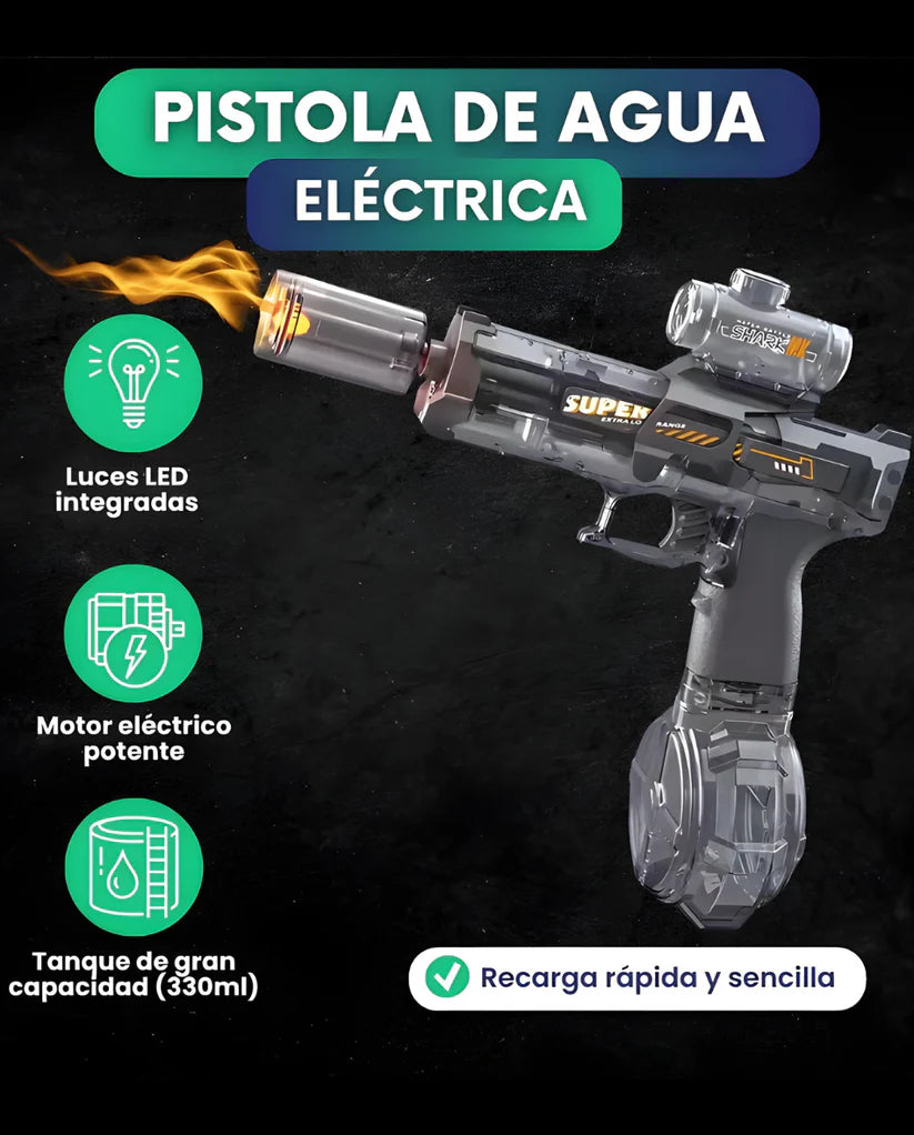🔥 OFERTA ESPECIAL POR TIEMPO LIMITADO – PISTOLA DE AGUA CON LUCES LED Y MIRA 🔥 ⚡ Disparo de largo alcance, tanque grande y diversión asegurada para niños y adultos